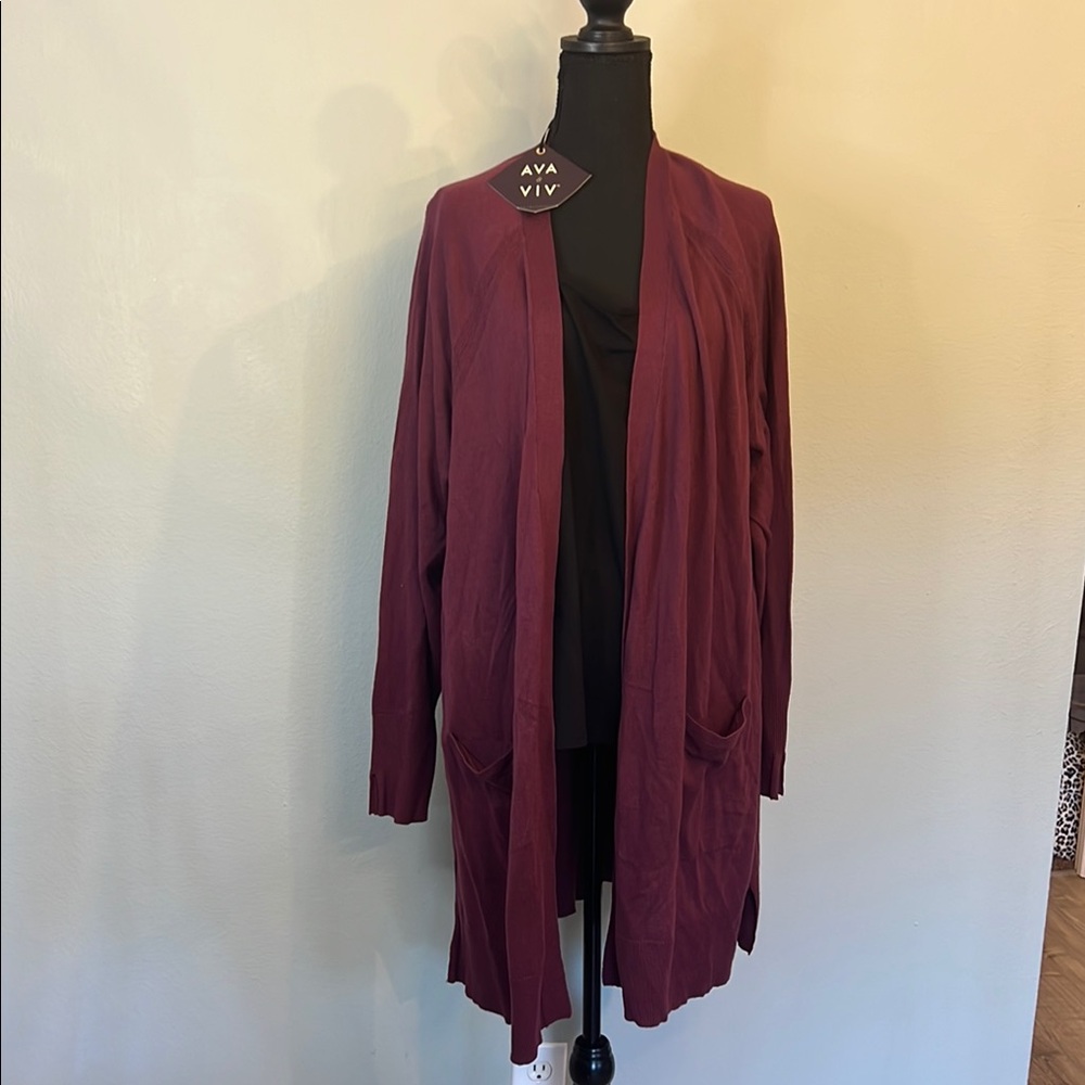 Target Red Open-Front Cardigan Sweater